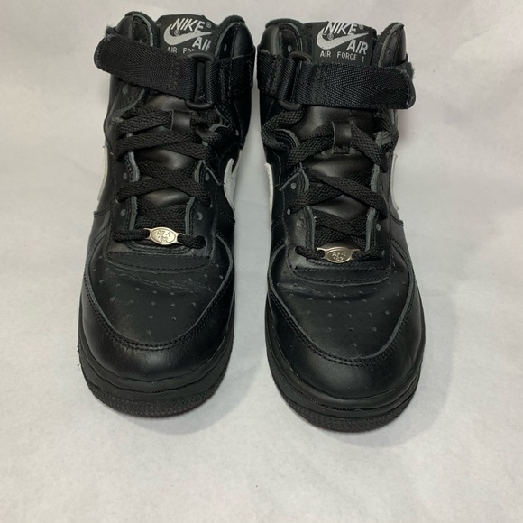 2002 NIKE AIR FORCE 1 HIGH BLACK WHITE size 6Y - Picture 2 of 8